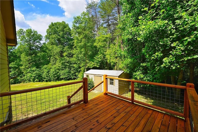 deck featuring a lawn