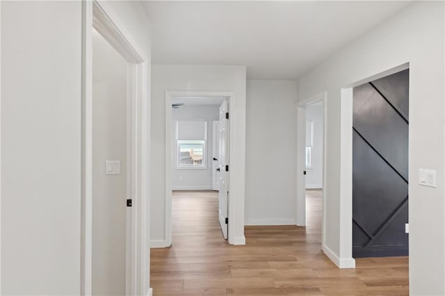 hallway featuring light hardwood / wood-style flooring