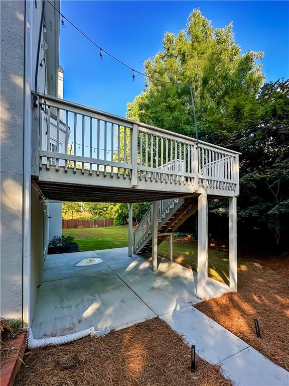 365 Morning Dew Cir, Roswell, GA 30075 - view of patio with stairs and a deck