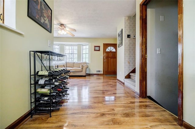 interior space with light hardwood / wood-style flooring