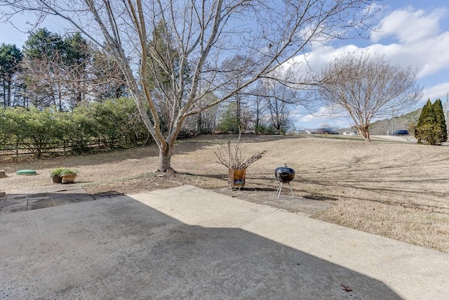 view of yard with a patio area