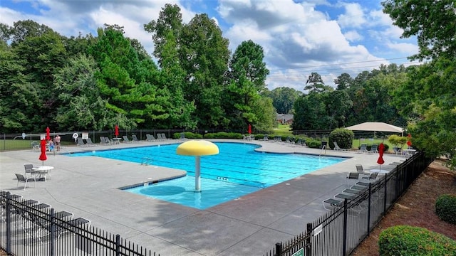 view of pool with a patio area