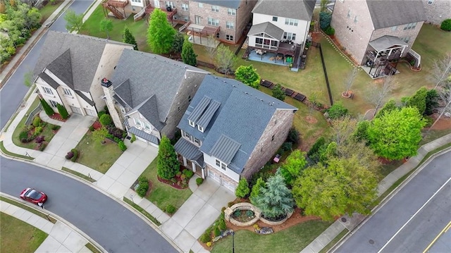 bird's eye view with a residential view