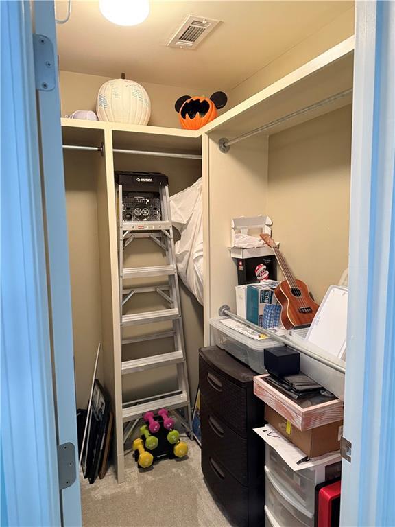 spacious closet with visible vents