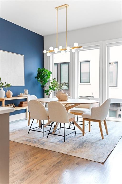 dining space featuring hardwood / wood-style floors