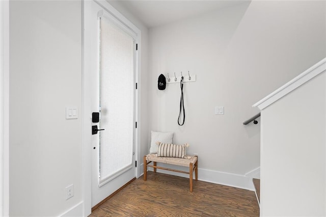 entrance foyer featuring dark wood-type flooring