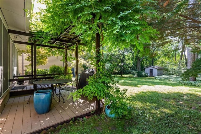 1071 Standard Dr NE, Brookhaven, GA 30319 - view of green lawn featuring a deck and an outdoor structure