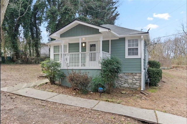 bungalow featuring a porch