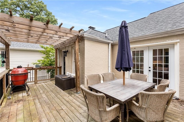 711 Greenview Ave NE, Atlanta, GA 30305 - deck with a pergola, outdoor dining area, and french doors