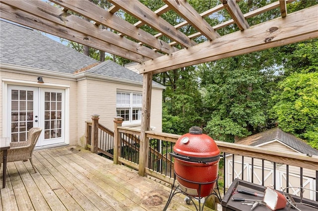 711 Greenview Ave NE, Atlanta, GA 30305 - wooden terrace with french doors and a pergola
