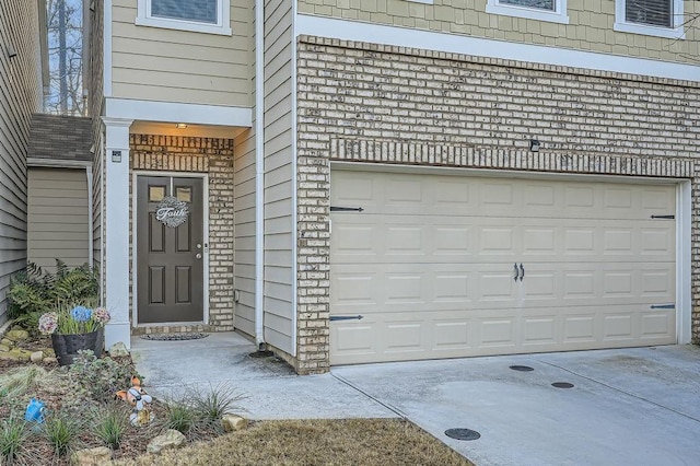 entrance to property with a garage