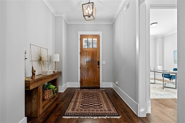 2208 Sage Mountain Ct SW, Marietta, GA 30064 - foyer with wood finished floors, ornamental molding, and a chandelier