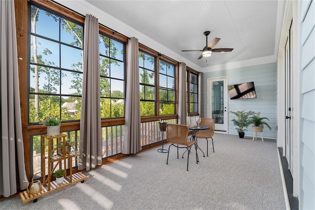 2208 Sage Mountain Ct SW, Marietta, GA 30064 - sunroom / solarium featuring ceiling fan and carpet