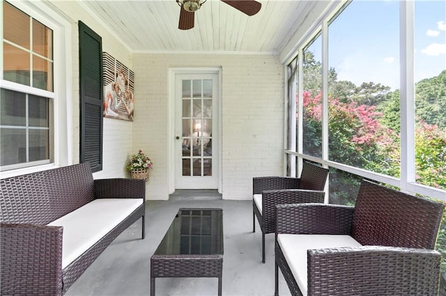 1359 Scott Blvd, Decatur, GA 30030 - sunroom / solarium featuring ceiling fan and outdoor lounge area