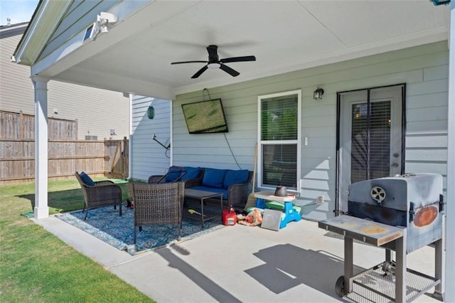55 Clubhouse Way, Acworth, GA 30101 - view of patio featuring outdoor lounge area and a ceiling fan