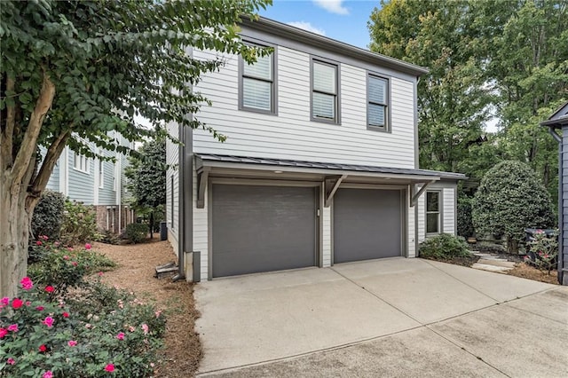 exterior space featuring a garage