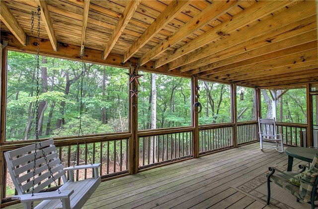 214 S View Trl, Jasper, GA 30143 - unfurnished sunroom with a wooded view