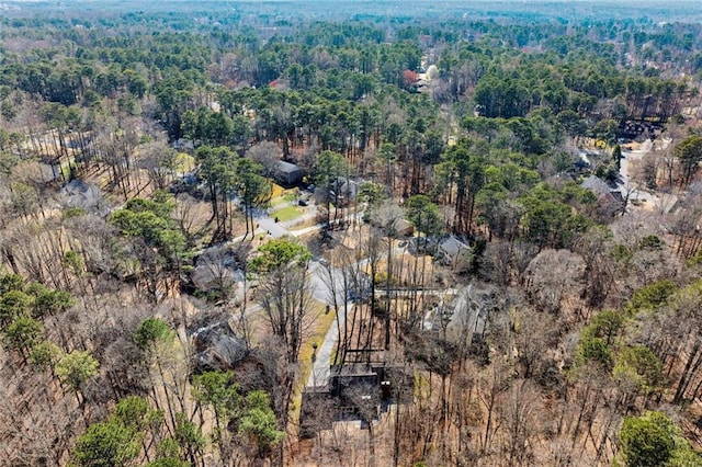 aerial view with a forest view