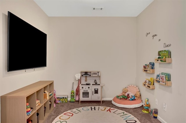 game room featuring carpet flooring