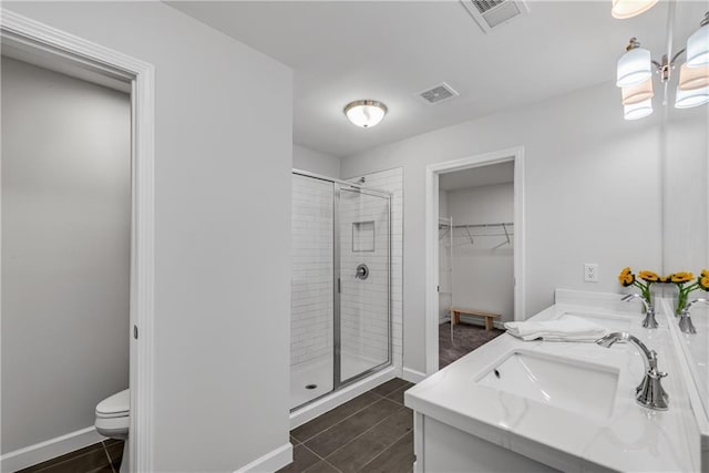 355 Niles Ct Unit 2, Marietta, GA 30060 - full bathroom with visible vents, a sink, a stall shower, and toilet