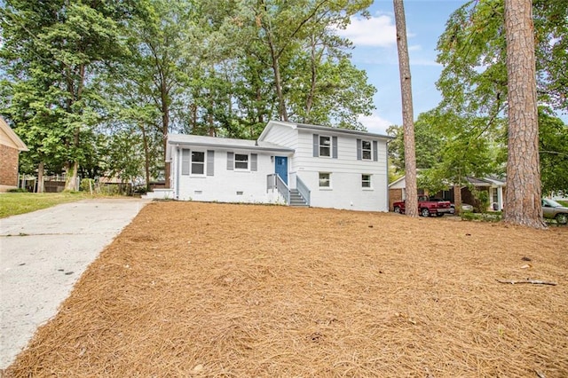 view of split level home