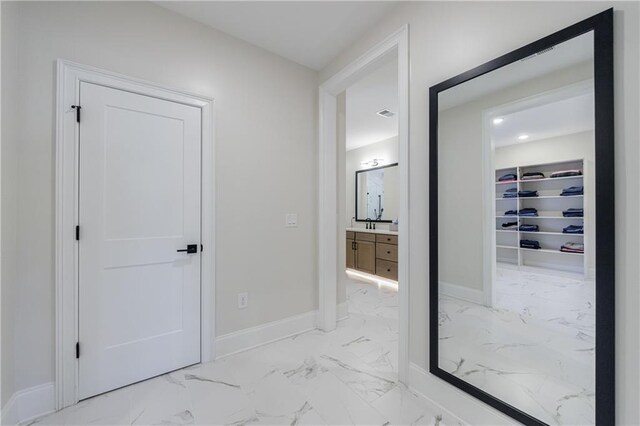 view of walk in closet