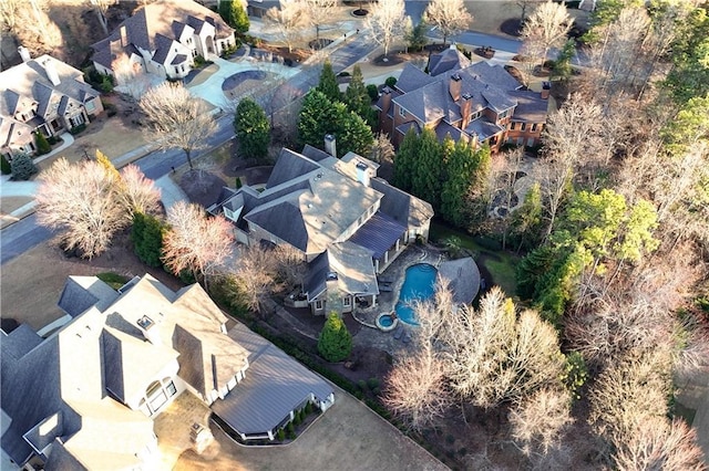 bird's eye view with a residential view