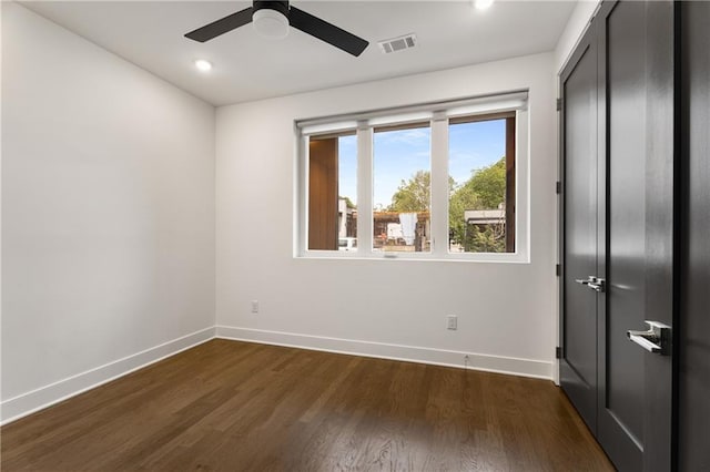2347 Hosea L Williams Dr NE Unit 11, Atlanta, GA 30317 - spare room with dark wood finished floors, ceiling fan, and recessed lighting