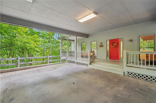 view of unfurnished sunroom