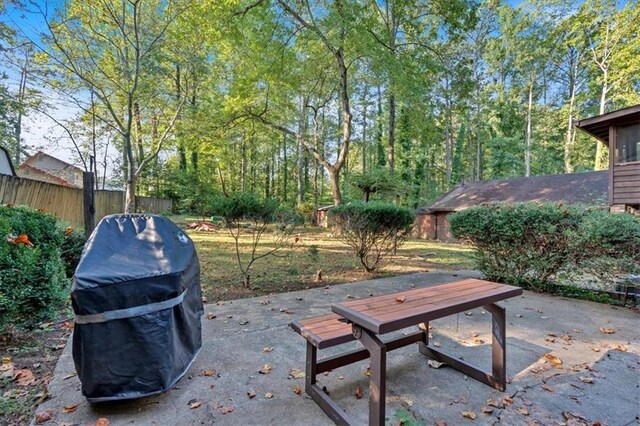 view of patio featuring grilling area