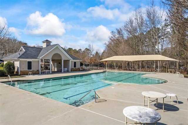 view of pool featuring a patio area