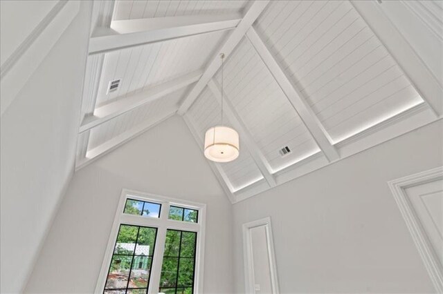 details with beam ceiling