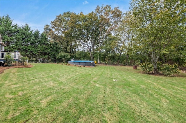 view of yard with an outdoor pool