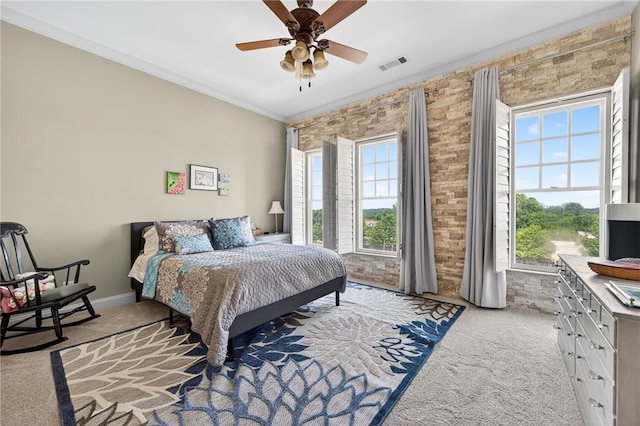 360 Chambers St Unit 402, Woodstock, GA 30188 - bedroom with carpet floors, crown molding, and ceiling fan