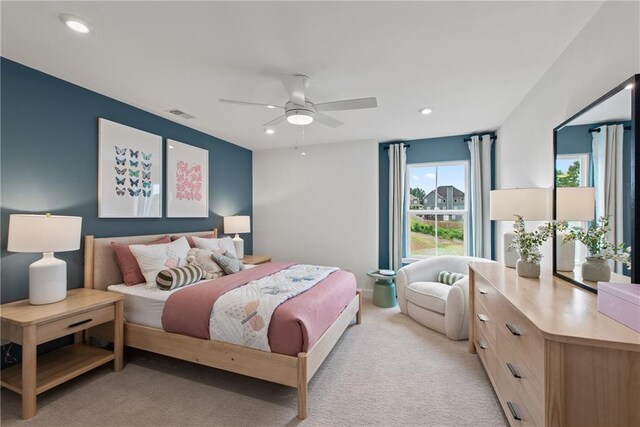808 Tupelo Way, Villa Rica, GA 30180 - bedroom with recessed lighting, light colored carpet, and visible vents