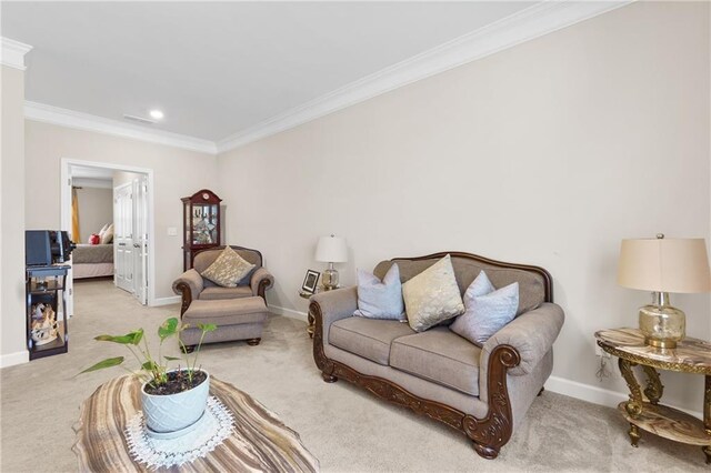 5910 Roxboro Ct, Cumming, GA 30040 - living room with carpet flooring, baseboards, and ornamental molding