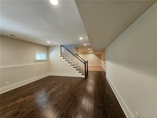 interior space featuring dark hardwood / wood-style flooring