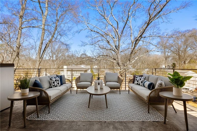 view of patio featuring an outdoor hangout area