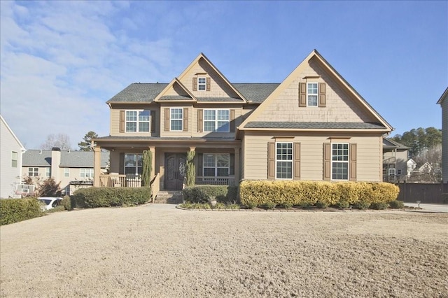 craftsman house with covered porch