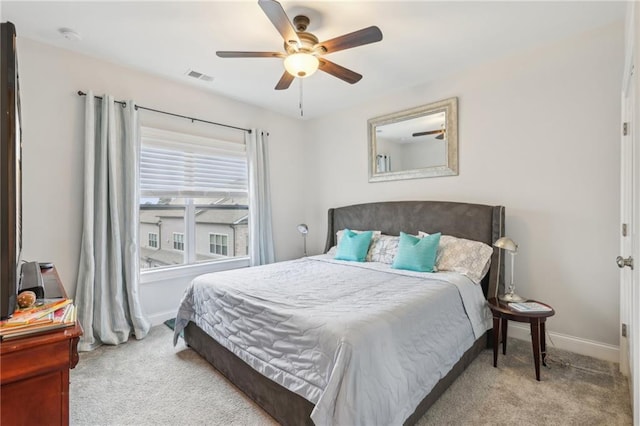 115 Harlow Cir, Roswell, GA 30076 - carpeted bedroom with baseboards, ceiling fan, and visible vents