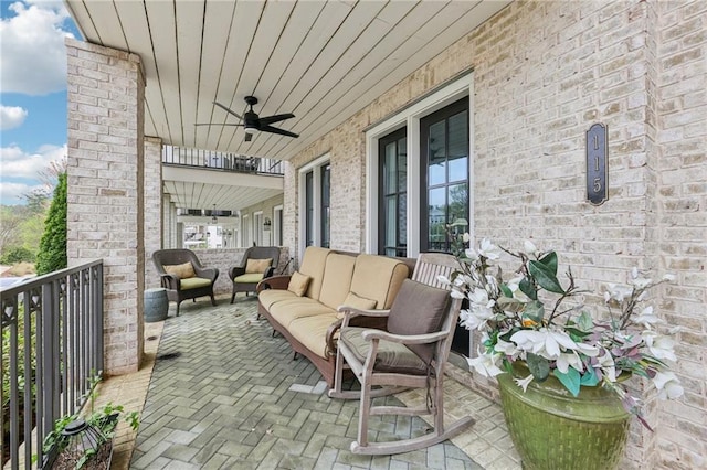 115 Harlow Cir, Roswell, GA 30076 - view of patio / terrace with a ceiling fan and an outdoor living space