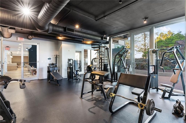 3324 Peachtree Rd NE Unit 1813, Atlanta, GA 30305 - exercise room with floor to ceiling windows