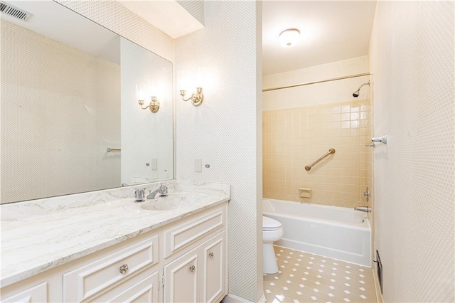 5287 Vernon Lake Dr, Atlanta, GA 30338 - full bath with toilet, vanity, washtub / shower combination, and tile patterned flooring