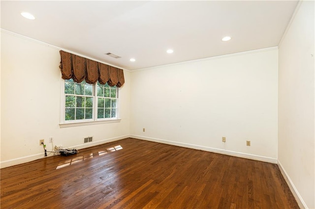 5287 Vernon Lake Dr, Atlanta, GA 30338 - empty room featuring crown molding, wood finished floors, baseboards, and recessed lighting