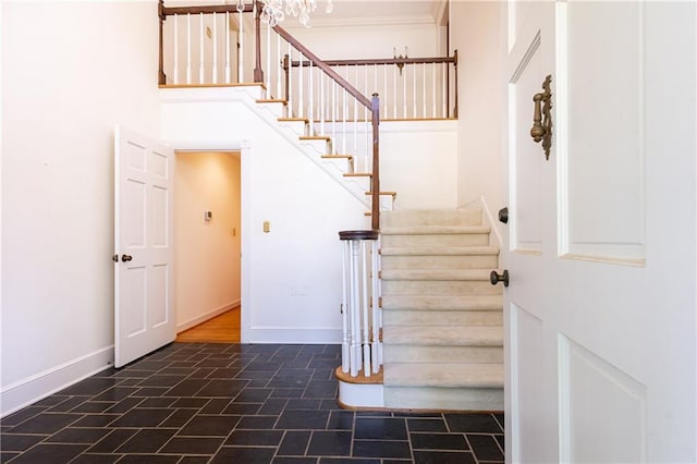 5287 Vernon Lake Dr, Atlanta, GA 30338 - staircase featuring baseboards