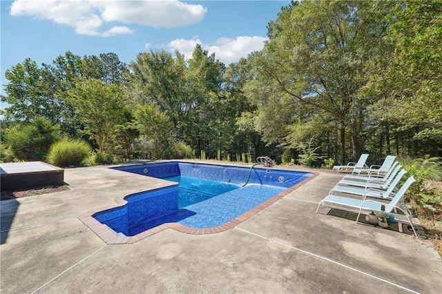 view of pool featuring a patio area