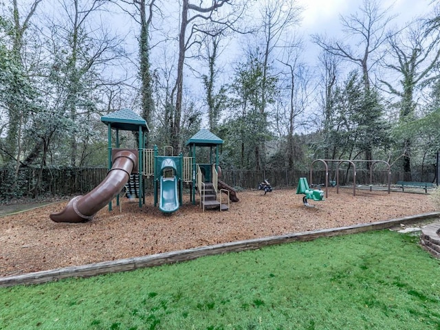 community playground with fence