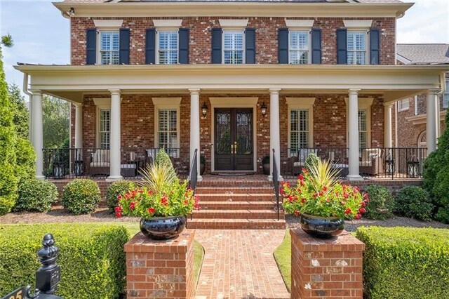 view of front facade featuring covered porch