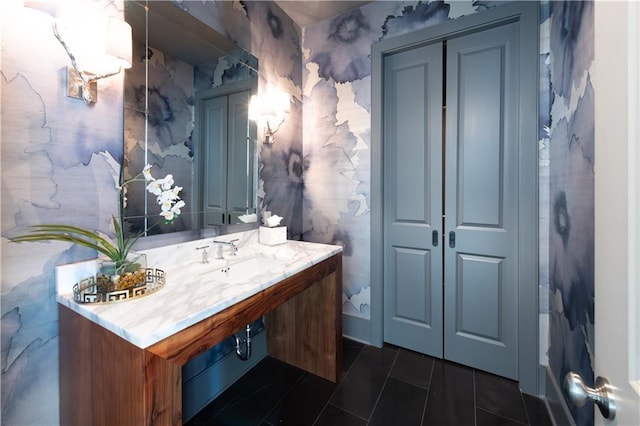 bathroom featuring sink and tile patterned floors