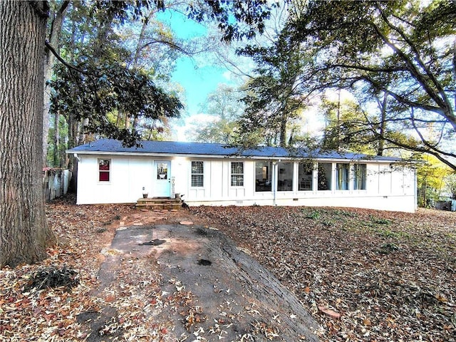view of front of home with board and batten siding